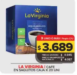 Carrefour Maxi La virginia cafe en saquitos oferta