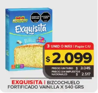 Carrefour Maxi Exquisita bizcochuelo fortificado vainilla oferta