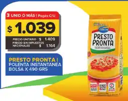 Carrefour Maxi Arcor presto pronta polenta instantanea oferta