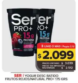 Carrefour Maxi Ser yogur desc batido frutos rojos/natural pro+ oferta