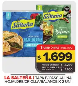 Carrefour Maxi La saltena tapa p/ pascualina hojaldre/criolla/balance oferta