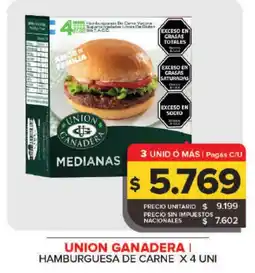 Carrefour Maxi Union ganadera hamburguesa de carne oferta