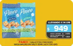 Carrefour Maxi Paseo galletitas crackers masa madre/sin sal/5 semillas oferta