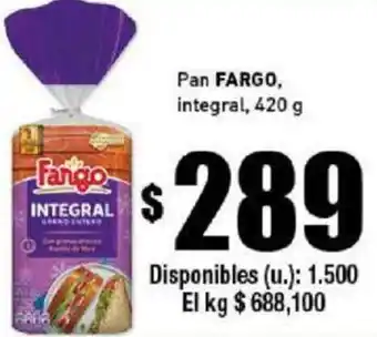 Cooperativa Obrera Pan Fargo, Integral, 420 g oferta