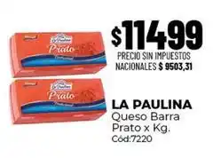 Diarco La paulina - queso barra prato x kg. cód:7220 oferta