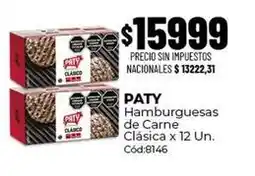 Diarco Paty - hamburguesas de carne clásica x 12 un. cód:8146 oferta