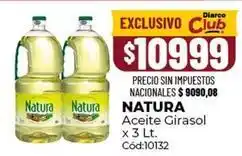 Diarco Natura - aceite girasol x 3 lt. cód:10132 oferta
