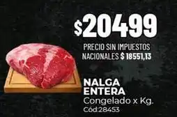 Diarco Nalga entera congelado x kg. cód:28453 oferta
