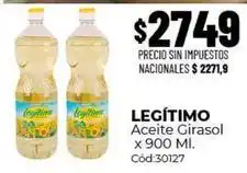 Diarco Legítimo - aceite girasol x 900 ml. cód:30127 oferta