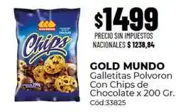 Diarco Gold mundo - galletitas polvoron con chips de chocolate x 200 gr. cód:33825 oferta
