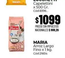 Diarco María - arroz largo fino x 1 kg. cód:21834 oferta