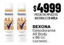 Diarco Rexona - desodorante all body x 86 gr oferta