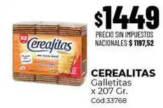 Diarco Cerealitas - galletitas x 207 gr. cód:33768 oferta