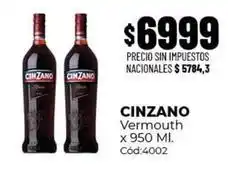 Diarco Cinzano - vermouth x 950 ml. cód:4002 oferta