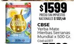 Diarco Cbse - yerba mate hierbas serranas mundial x 500 gr. cód:40317 oferta