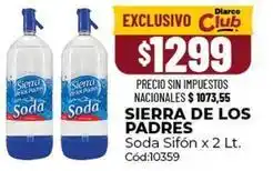 Diarco Sierra de los padres - soda sifón x 2 lt. cód:10359 oferta