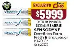 Diarco Sensodyne - dentifrico extra fresh blanqueador x 140 gr. cód:27537 oferta