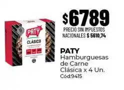 Diarco Paty - hamburguesas de carne clásica x 4 un oferta