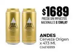 Diarco Andes - cerveza origen c x 473 ml. c 6999 oferta