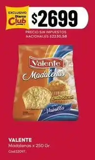 Diarco Valente - madalenas x 250 gr. cod:52097 oferta