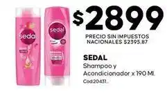 Diarco Sedal - shampoo y acondicionador x 190 ml. cód20431 oferta