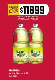 Diarco Natura - aceite girasol x 3 lt oferta