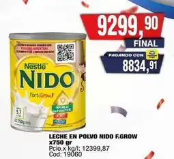 Maxiconsumo Nido leche en polvo nido f.grow oferta