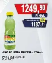 Maxiconsumo Minerva jugo de limón oferta