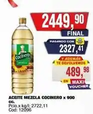 Maxiconsumo Cocinero - aceite mezcla cocinero x 900 oferta