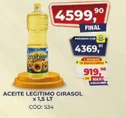 Maxiconsumo Legítimo aceite legitimo girasol oferta