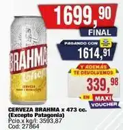Maxiconsumo Brahma - cerveza x 473 cc. pcio.x kg/l: 3593,87 cod: 27864 oferta
