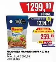 Maxiconsumo Marolio mayonesa d/pack oferta