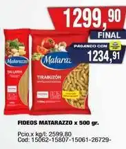 Maxiconsumo Matarazzo fideos tirabuzón oferta
