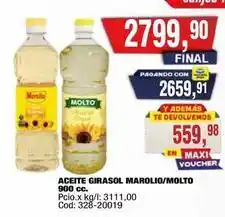 Maxiconsumo Molto aceite girasol marolio/molto oferta