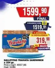 Maxiconsumo Traviata galletitas sandwhich oferta