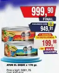 Maxiconsumo El dique - atun el dique x 170 gr oferta