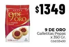 Diarco 9 de oro - galletitas pepas x 350 gr. cód:33430 oferta