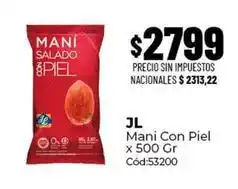 Diarco Jl - mani con piel x 500 gr oferta