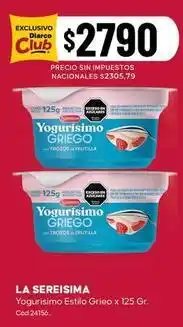 Diarco Yogurísimo estilo griego x 125 gr oferta