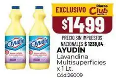 Diarco Ayudin - lavandina multisuperficies x 1 lt. cód:26009 oferta