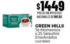 Diarco Green hills - té momentos x 25 saquitos ensobrados cód:18663 oferta