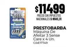 Diarco Gillette - prestobarba máquina de afeitar 3 sense care x 4 un. cód:17749 oferta