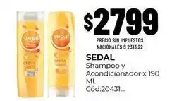 Diarco Sedal - shampoo y acondicionador x 190 ml. c ext{ó}d:20431 oferta
