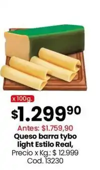 Coto Real - queso barra tybo light estilo , cod. 13230 oferta