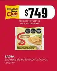 Diarco Sadia - sadinesa de pollo x 100 gr. cód:27769 oferta
