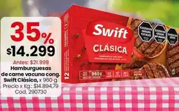 Coto Swift - hamburguesas de carne vacuna congele clásica, x 960 g oferta