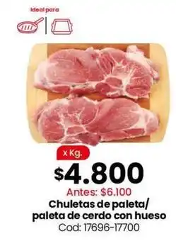 Coto Ideal - chuletas de paleta/paleta de cerdo con hueso cod: 17696-17700 oferta