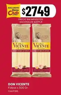 Diarco Don vicente - fideos x 500 gr oferta