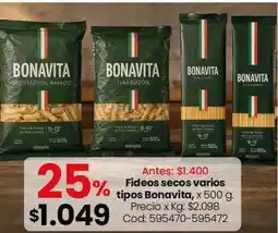Coto Fideos secos varios tipos oferta