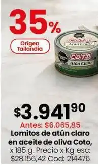 Coto Coto - lomitos de atún claro en aceite de oliva oferta